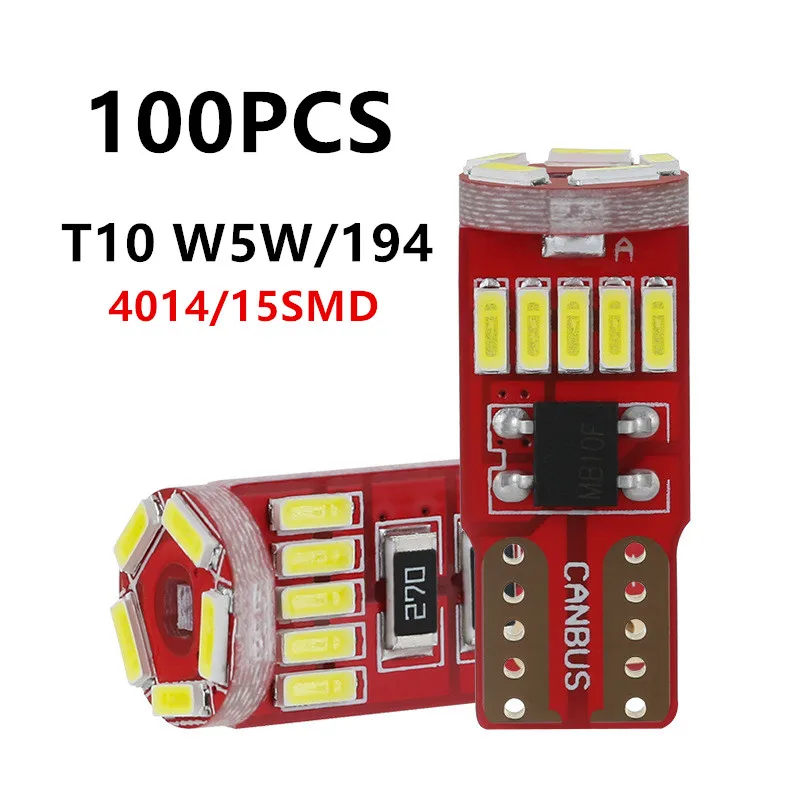100 шт. T10 W5W 194 светодиодная лампа CANBUS 4014/15smd 12 В для салона автомобиля, лампа для чтения, габаритные огни, лампы для номерного знака, купольный сигнал
100 шт. T10 W5W 194 светодиодная лампа CANBUS 4014/15smd 12 В для салона автомобиля, лампа для чтения, габаритные огни, лампы для номерного знака, купольный сигнал