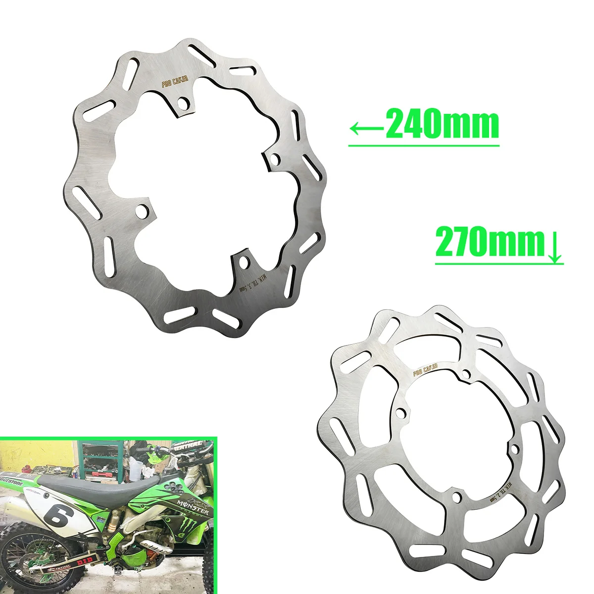 Motorcycle parts Front Rear Brake Disc Rotor Disk For Kawasaki KX125 KX250 KX250F KX450F KLX450R 2006-2021 Motocross 270mm 240mm
Motorcycle parts Front Rear Brake Disc Rotor Disk For Kawasaki KX125 KX250 KX250F KX450F KLX450R 2006-2021 Motocross 270mm 240mm