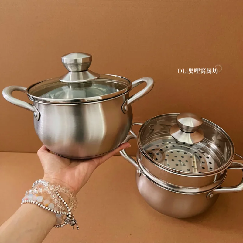 LH stainless steel soup pot double-layer household steamer for porridge binaural gas stove induction cooker
LH stainless steel soup pot double-layer household steamer for porridge binaural gas stove induction cooker