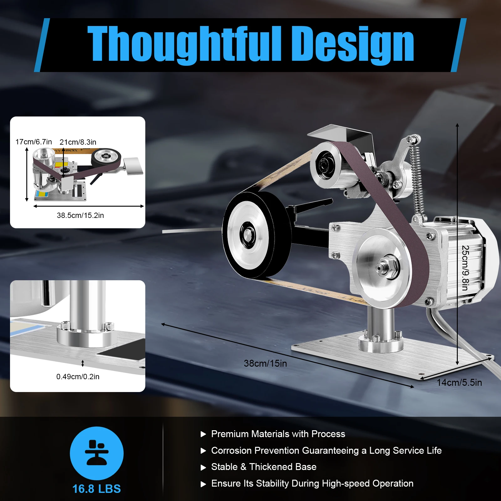 Belt Grinding Machine Desktop Belt Machine with Brushless Motor762x25MM Belt Sander Sharpener Polishing Grinding Machine 5000rpm
Belt Grinding Machine Desktop Belt Machine with Brushless Motor762x25MM Belt Sander Sharpener Polishing Grinding Machine 5000rpm