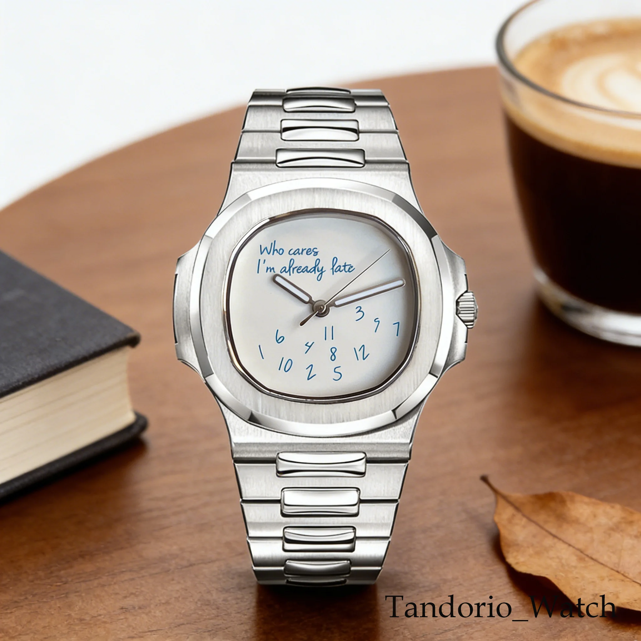 Мужские механические часы Tandorio с сапфировым стеклом, белым циферблатом, механизмом PT5000/NH35, водонепроницаемостью 10ATM, модель Who Cares, I am Already Late, квадратные, для дайвинга
Мужские механические часы Tandorio с сапфировым стеклом, белым циферблатом, механизмом PT5000/NH35, водонепроницаемостью 10ATM, модель Who Cares, I am Already Late, квадратные, для дайвинга
