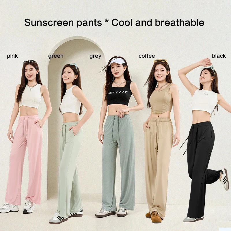 Split style Cool breathable fashion trend high waist pocket with drawstring sports wide leg quick dry sunscreen pants women
Split style Cool breathable fashion trend high waist pocket with drawstring sports wide leg quick dry sunscreen pants women