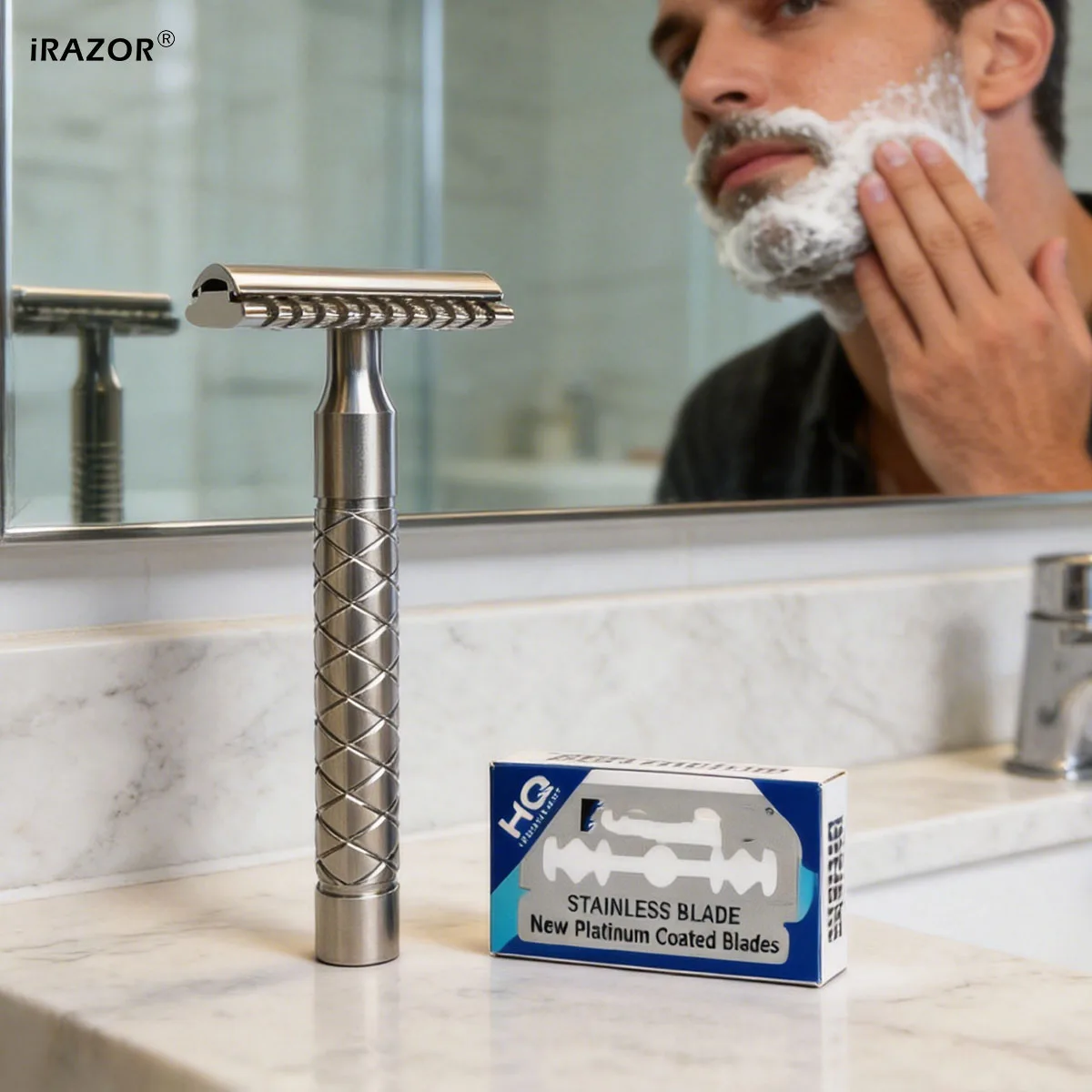 iRAZOR 2026 Double Edge Safety Razor 316 Stanless Steel CNC Carved Clsssic Manual Shaver for Men & Women Ideal Father's Day Gift
iRAZOR 2026 Double Edge Safety Razor 316 Stanless Steel CNC Carved Clsssic Manual Shaver for Men & Women Ideal Father's Day Gift