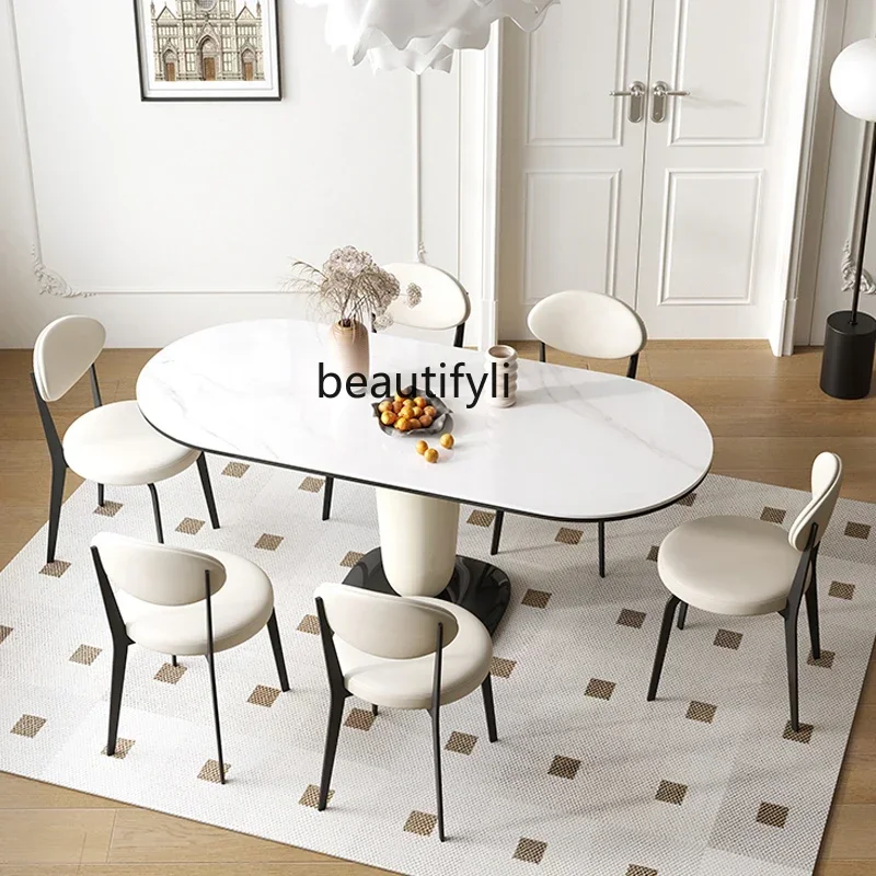 xzSlate dining table designer high-end paint modern simple oval home dining table
xzSlate dining table designer high-end paint modern simple oval home dining table