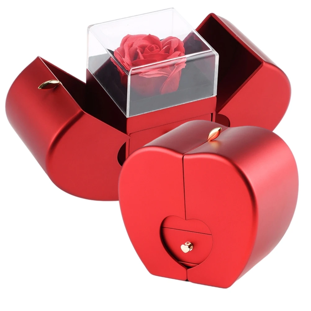 Christmas Gift Apple Box Wedding Ring Box Jewelry Rose Flower Box for Necklace Bracelet Birthday Party Valentine's Day New Year
Christmas Gift Apple Box Wedding Ring Box Jewelry Rose Flower Box for Necklace Bracelet Birthday Party Valentine's Day New Year