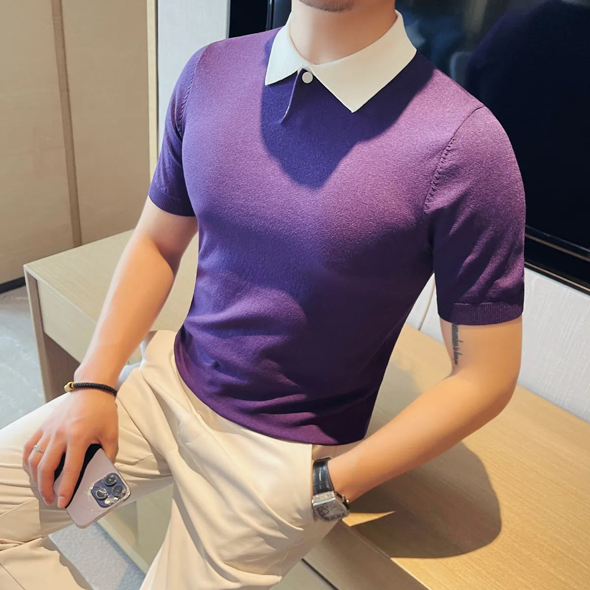 Summer Men Polo Shirts High Quality Plain Color Short Sleeve Men's Casual Polos Shirt Slim Fit Business Knitwear Tops Tees Homme
Summer Men Polo Shirts High Quality Plain Color Short Sleeve Men's Casual Polos Shirt Slim Fit Business Knitwear Tops Tees Homme