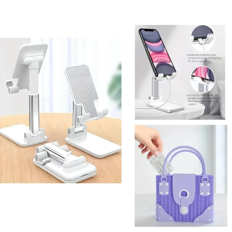 Portable Foldable and adjustable phone stand, suitable for all smartphones. Universal desktop mount with charging slot (white)
Portable Foldable and adjustable phone stand, suitable for all smartphones. Universal desktop mount with charging slot (white)