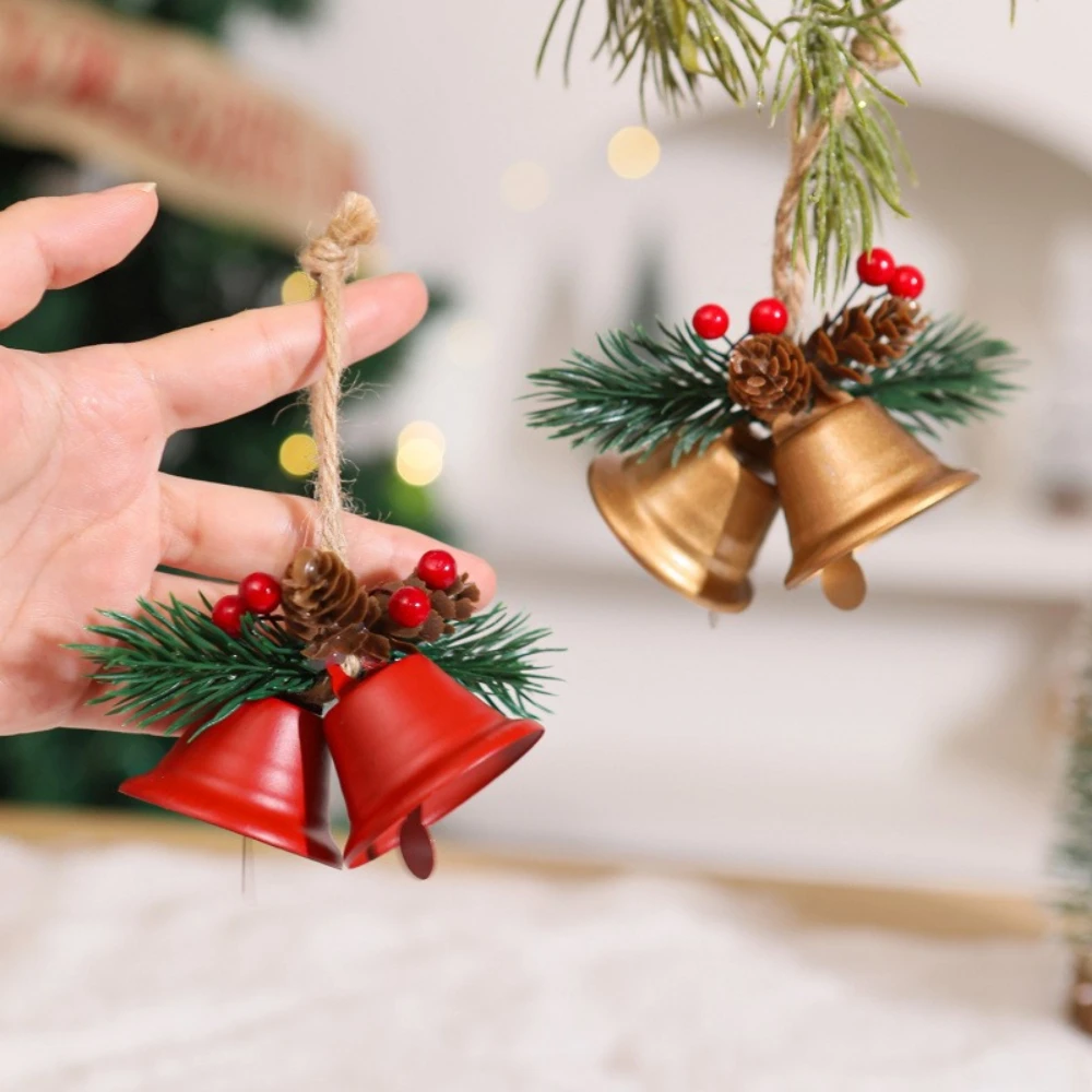 1pc Christmas Bell Pendant Metal Bell Pinecone Christmas Decorative Pendant Double Bells Home Door Handle Hanging New Year Decor
1pc Christmas Bell Pendant Metal Bell Pinecone Christmas Decorative Pendant Double Bells Home Door Handle Hanging New Year Decor