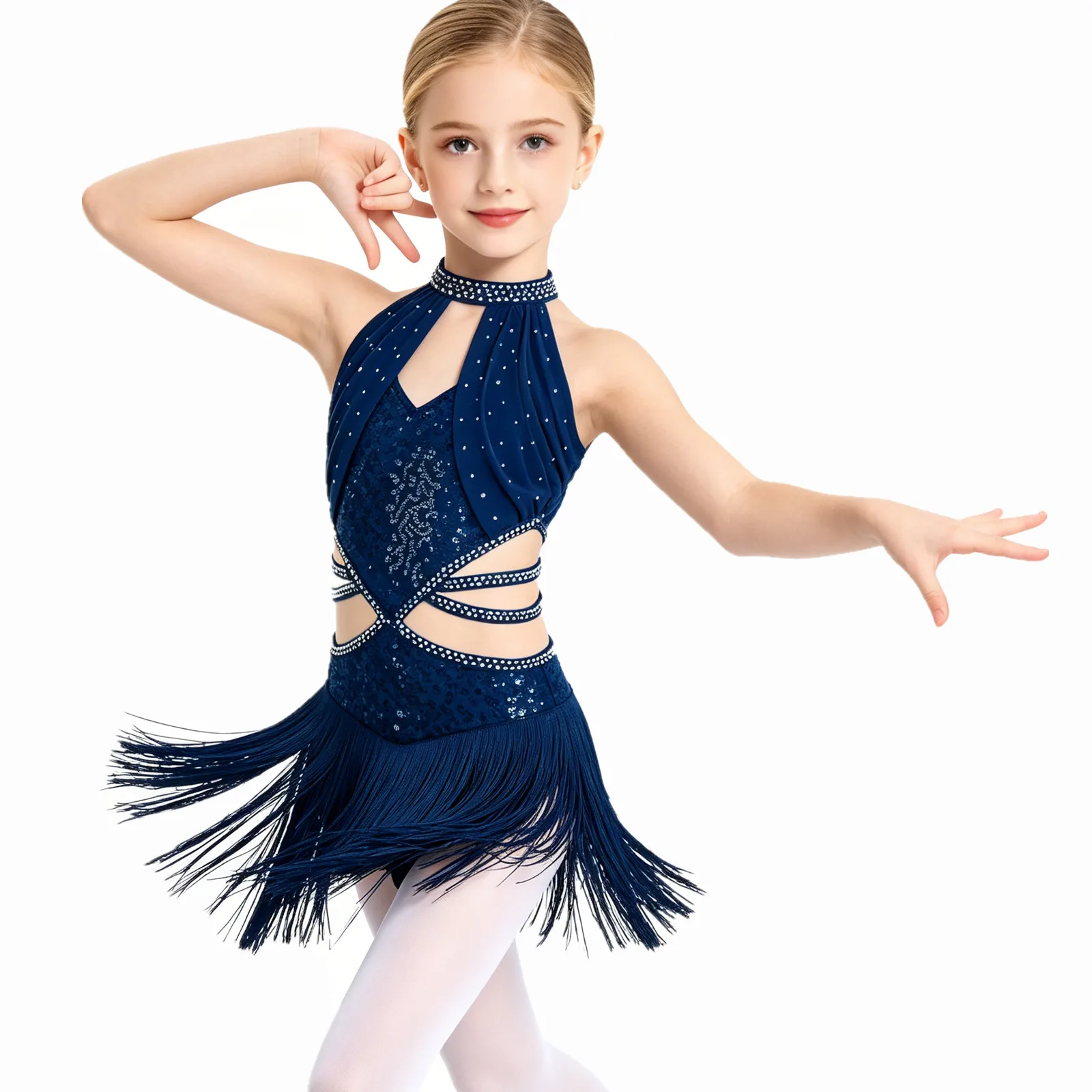 Kids Girls Glittery Rhinestone Ballet Latin Dance Performance Costume Sequin Ruched Mesh Overlay Bodice Tassel Leotard Dress
Kids Girls Glittery Rhinestone Ballet Latin Dance Performance Costume Sequin Ruched Mesh Overlay Bodice Tassel Leotard Dress
