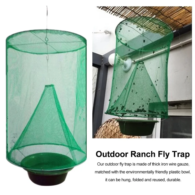 8PCS Ranch Fly Traps - Reusable Fly Traps With Bait-Tray Outdoor Indoor Hanging, Stable Horse Fly Catcher Cage 
8PCS Ranch Fly Traps - Reusable Fly Traps With Bait-Tray Outdoor Indoor Hanging, Stable Horse Fly Catcher Cage