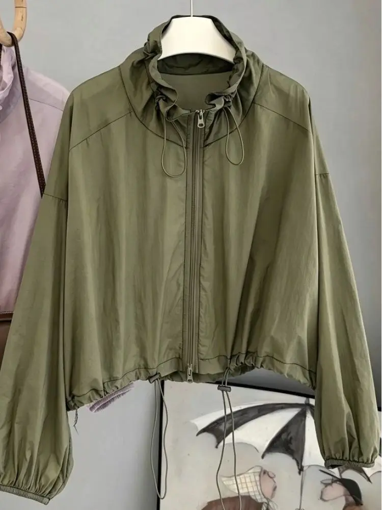 Women's Fashionable Slimming Summer 2026 Stand Collar Drawstring Waistcoat Sun Protection Outerwear Long Sleeve Short Length
Women's Fashionable Slimming Summer 2026 Stand Collar Drawstring Waistcoat Sun Protection Outerwear Long Sleeve Short Length