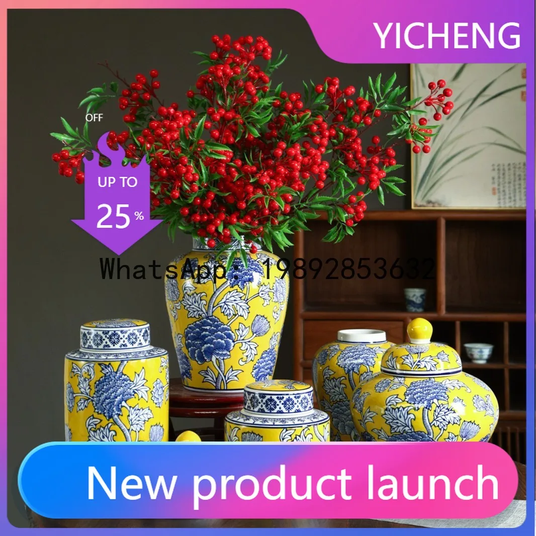 QQ Ceramic Vase Chinese Blue and White Porcelain Storage Tank General's Jar Flower Vase Pomegranate Flowerpot Home Decoration
QQ Ceramic Vase Chinese Blue and White Porcelain Storage Tank General's Jar Flower Vase Pomegranate Flowerpot Home Decoration