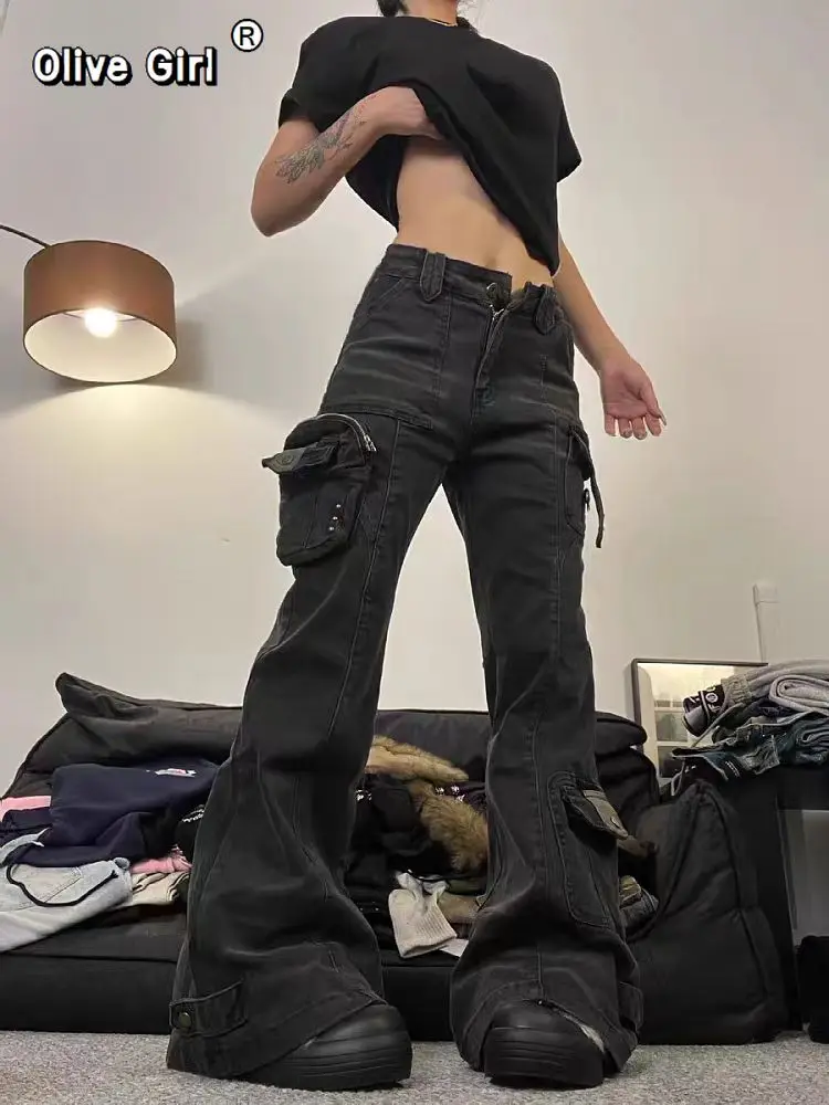 Women's Baggy Jeans Y2k Baggy Flare Trouser Harajuku Japanese 2000s Patchwork Denim Pant Vintage Oversize Cargo Jeans Clothes
Women's Baggy Jeans Y2k Baggy Flare Trouser Harajuku Japanese 2000s Patchwork Denim Pant Vintage Oversize Cargo Jeans Clothes