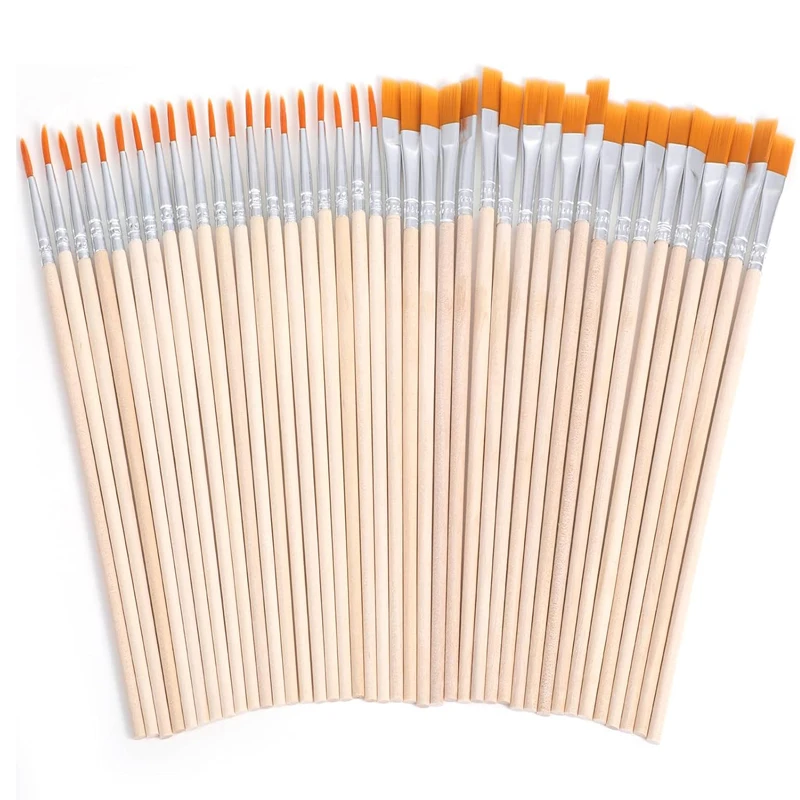 40 Pcs Paint Brushes Bulk - 20 Flat Paint Brush and 20 Tip Paint-Brush Wood Handle Artist Craft Watercolor Small Brush Set
40 Pcs Paint Brushes Bulk - 20 Flat Paint Brush and 20 Tip Paint-Brush Wood Handle Artist Craft Watercolor Small Brush Set