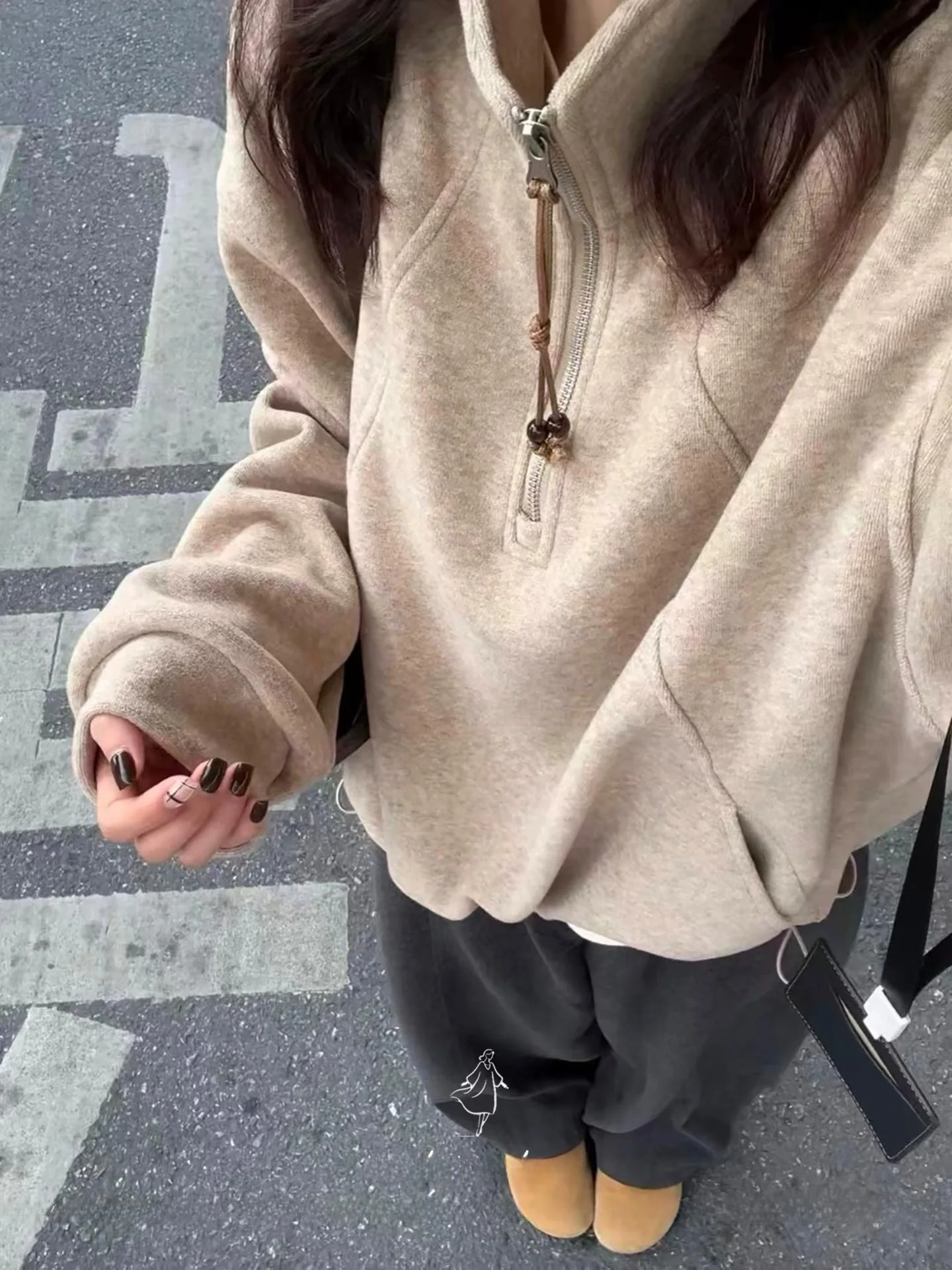 Korean Lazy Sle Chic f Zipper Stand Collar Sweatirt Women's Winter New High-End Casual Versatile Top Polyester Fiber
Korean Lazy Sle Chic f Zipper Stand Collar Sweatirt Women's Winter New High-End Casual Versatile Top Polyester Fiber