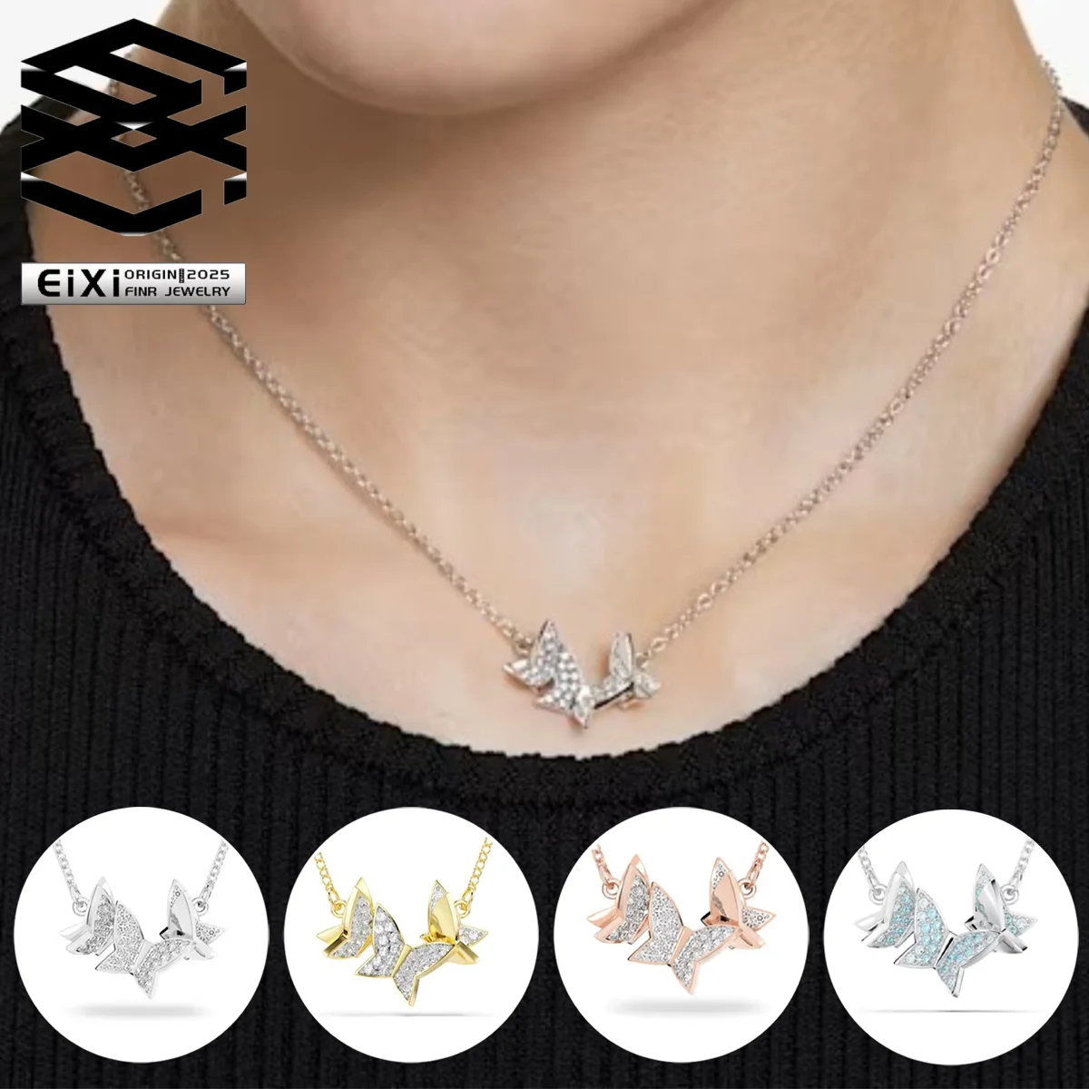 Fashion Light Luxury S925 Butterfly Zircon Necklace Pendant Party Versatile Jewelry for Workplace - Birthday Gift
Fashion Light Luxury S925 Butterfly Zircon Necklace Pendant Party Versatile Jewelry for Workplace - Birthday Gift