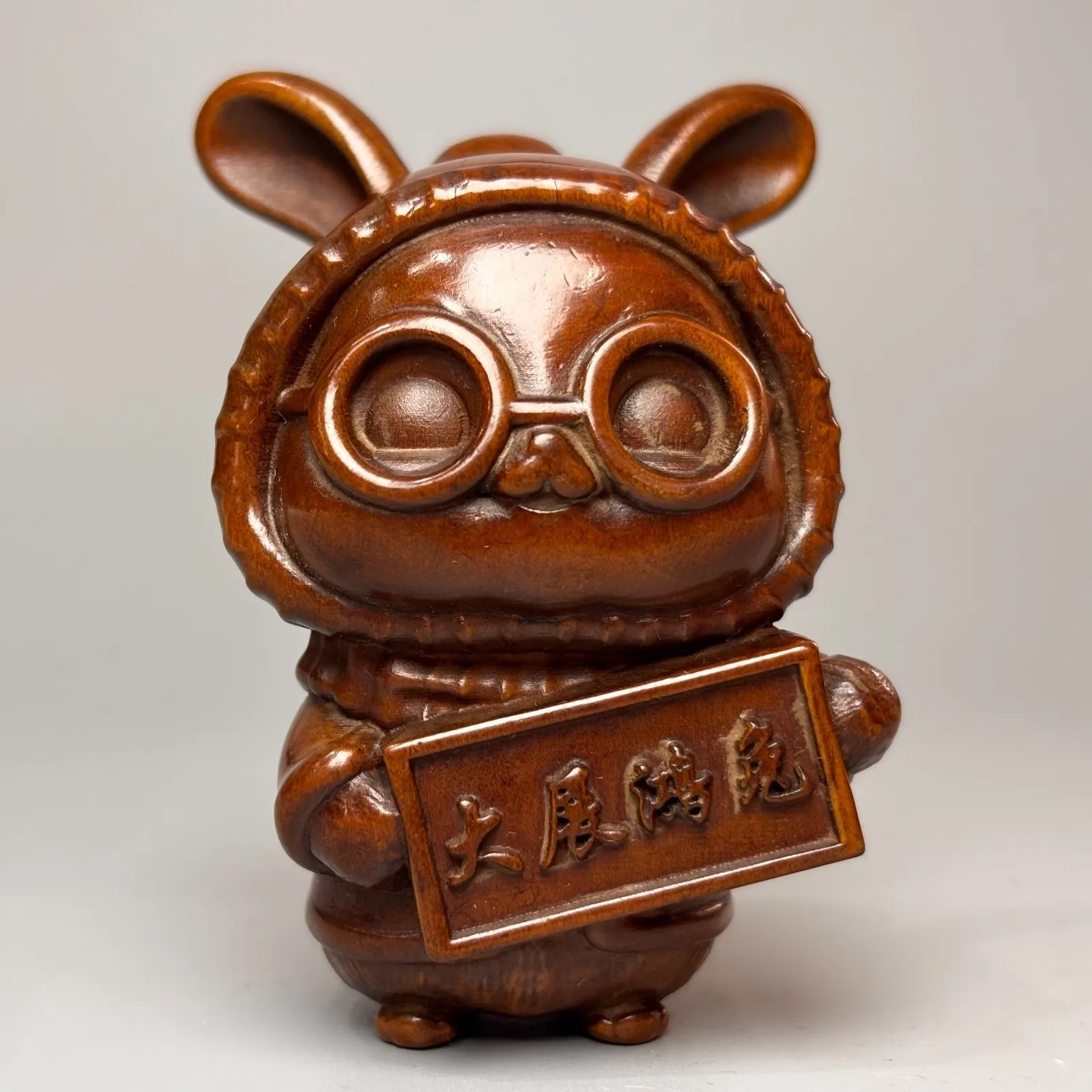 66mm China Exquisite Boxwood Handmade Carved Rabbit Animal Statue
66mm China Exquisite Boxwood Handmade Carved Rabbit Animal Statue