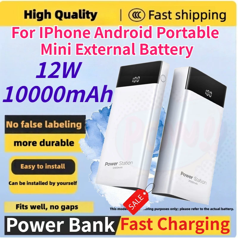 10000mAh Power Bank Portable Mini External Battery Fast Charging for IPhone Android
10000mAh Power Bank Portable Mini External Battery Fast Charging for IPhone Android