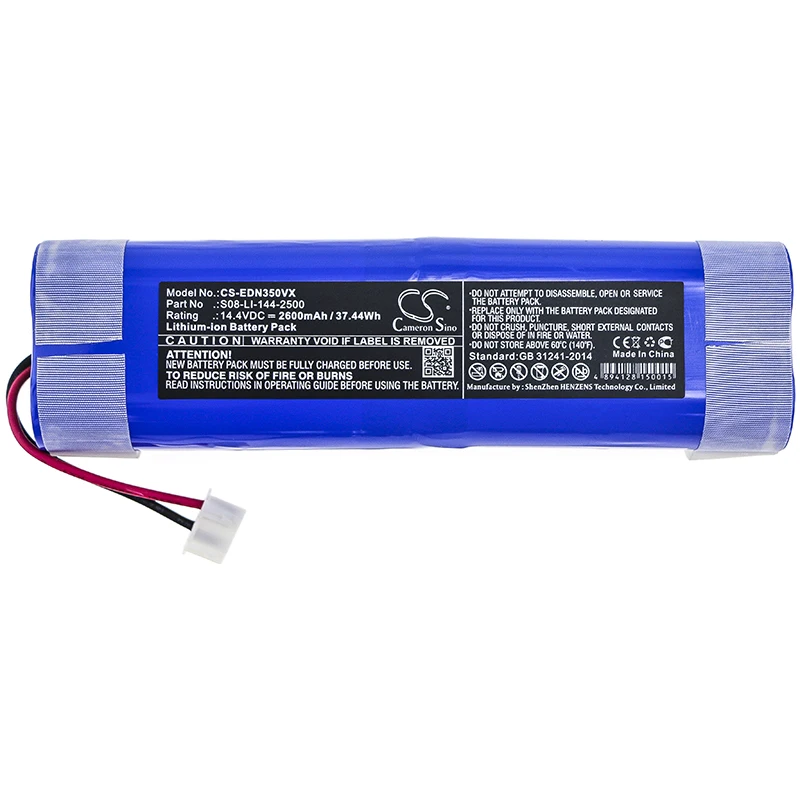 Li-ion Vacuum Battery for Ecovacs | 14.4V, 2600mAh | Compatible Model:Deebot DJ35, Deebot Slim10 (Part No: S08-LI-144-2500)
Li-ion Vacuum Battery for Ecovacs | 14.4V, 2600mAh | Compatible Model:Deebot DJ35, Deebot Slim10 (Part No: S08-LI-144-2500)