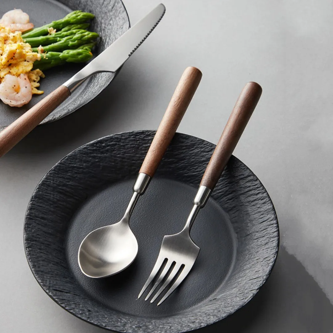 Fork Cutlery Dishes Tools Coffee Tea Spoons Tableware 4Pcs Wooden Handle Stainless Steel Desserts Flatware Kitchen Accessories
Fork Cutlery Dishes Tools Coffee Tea Spoons Tableware 4Pcs Wooden Handle Stainless Steel Desserts Flatware Kitchen Accessories