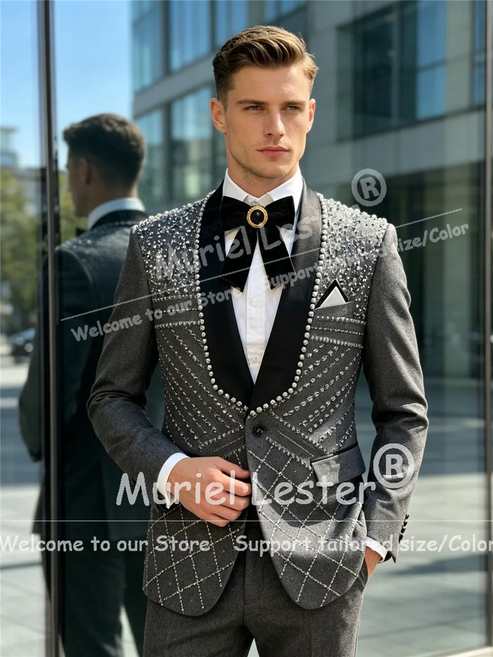 Exquisite Crystals Pearls Suit Man For Wedding Black Shawl Lapel Beaded Prom Blazer Customized trajes de hombres elegantes 2026
Exquisite Crystals Pearls Suit Man For Wedding Black Shawl Lapel Beaded Prom Blazer Customized trajes de hombres elegantes 2026