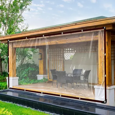 Bâches imperméables transparentes avec œillets, pour Patio, pour couvrir la serre, le porche, les plantes auvent, le Camping, 1 pièce