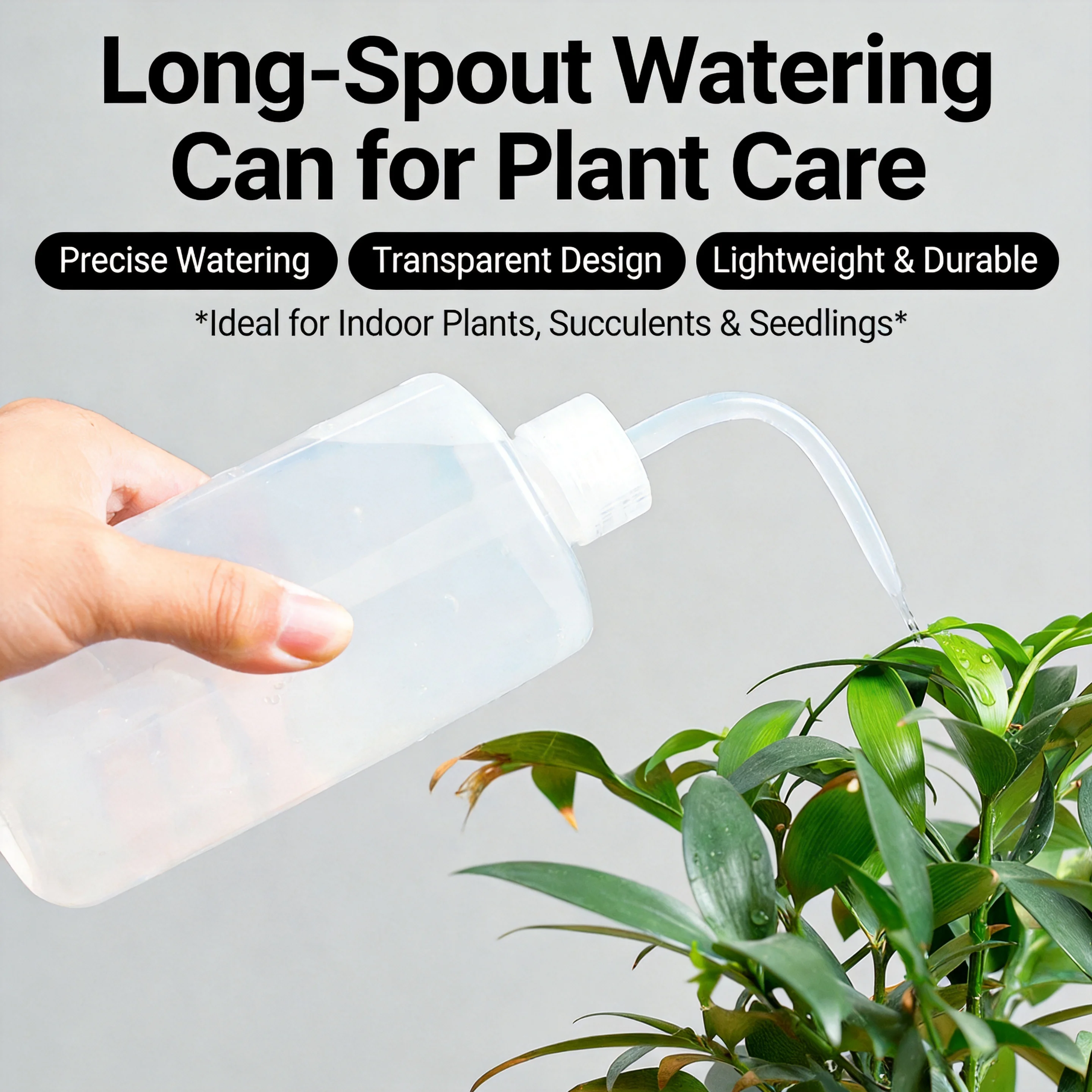250/500/1000ml Curved Spout Watering Bottle – Sharp Spout Squeeze Bottle with Scale – Precision Gardening Tool for Succulents
250/500/1000ml Curved Spout Watering Bottle – Sharp Spout Squeeze Bottle with Scale – Precision Gardening Tool for Succulents