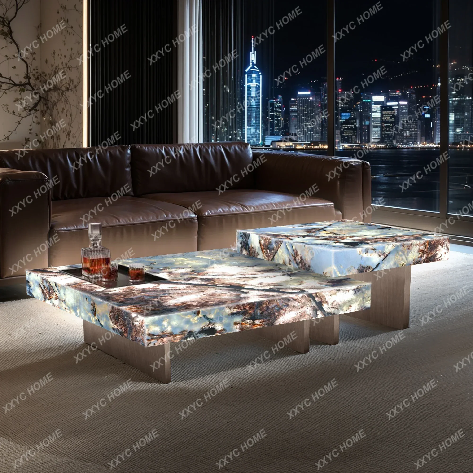 H Coffee table combination living room square jade luxury stone light luxury high-end large flat-floor villa coffee table
H Coffee table combination living room square jade luxury stone light luxury high-end large flat-floor villa coffee table