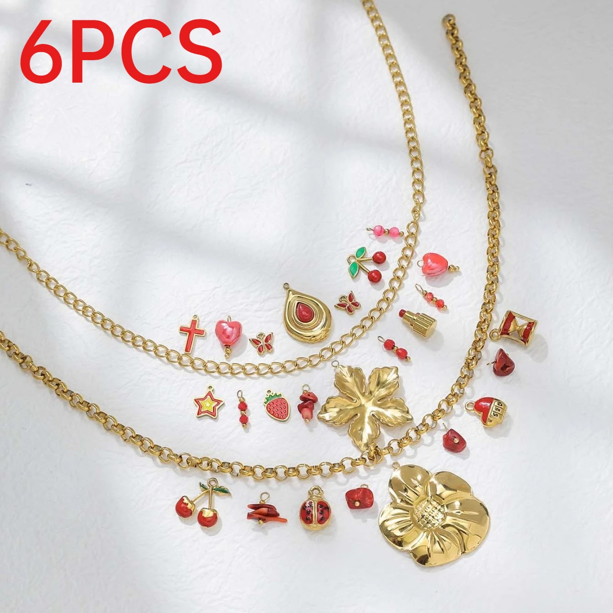 6Pcs Fashion Stainless Steel Multi-element Pendants Charms DIY Jewelry Keychain Making Accessories
6Pcs Fashion Stainless Steel Multi-element Pendants Charms DIY Jewelry Keychain Making Accessories