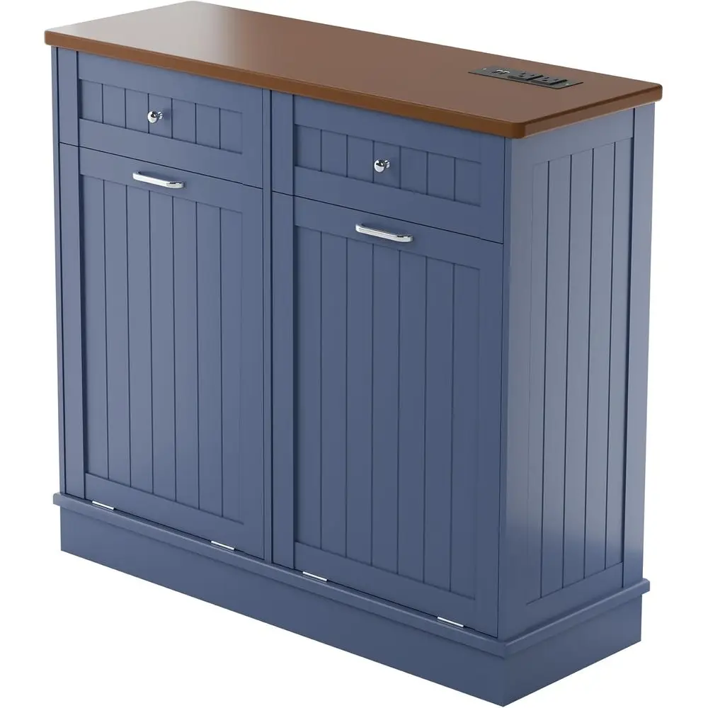 Двухдверный 10-галонный наклонный мусорный шкаф с розетками переменного/USB для кухни и гостиной (синий)
Двухдверный 10-галонный наклонный мусорный шкаф с розетками переменного/USB для кухни и гостиной (синий)