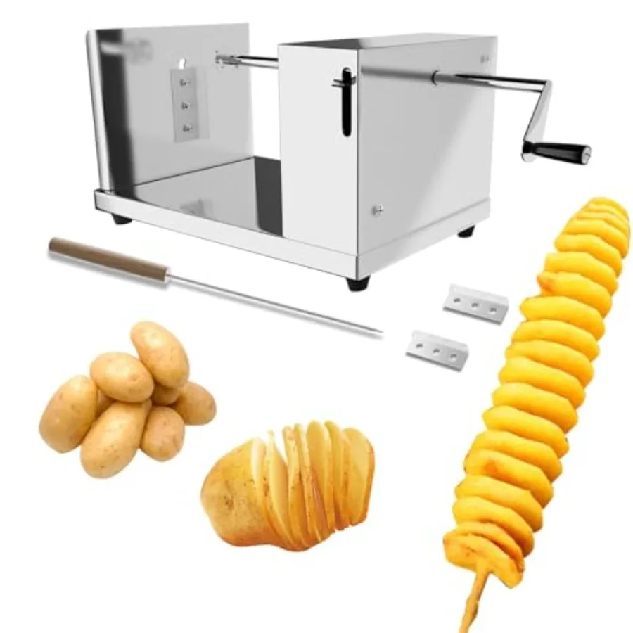 Manual Stainless Steel Spiral Potato Cutter for Making Curly Fries Cucumber and Carrot Slicers DIY BBQ Kitchen Tool with Reusab
Manual Stainless Steel Spiral Potato Cutter for Making Curly Fries Cucumber and Carrot Slicers DIY BBQ Kitchen Tool with Reusab