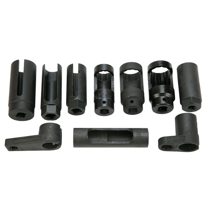 10PCS Black CR-V Steel Master O2 Oxygen Sensor Socket Kit Tool Oxygen Sensor Pressure Wrench Socket Removal Tool for Auto Repair
10PCS Black CR-V Steel Master O2 Oxygen Sensor Socket Kit Tool Oxygen Sensor Pressure Wrench Socket Removal Tool for Auto Repair