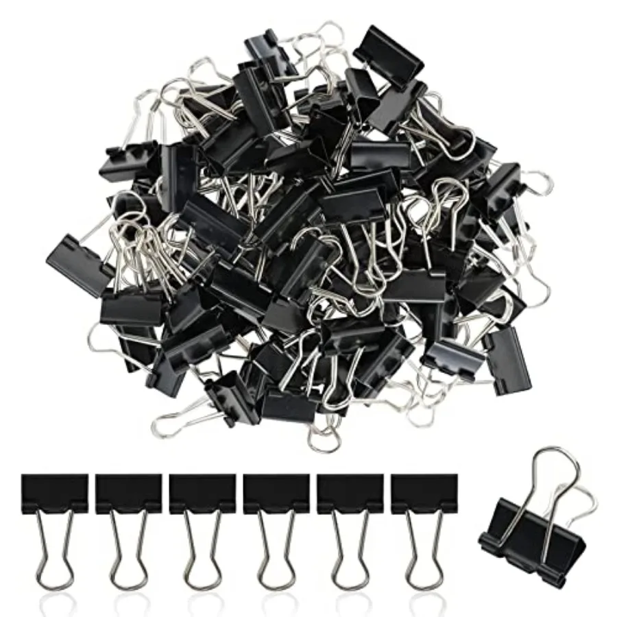 Metal Small Binder Clips for Paperwork, 50 Pack 3/4 Inch Paper Clamps Clips Office Supplies, Mini Black
Metal Small Binder Clips for Paperwork, 50 Pack 3/4 Inch Paper Clamps Clips Office Supplies, Mini Black