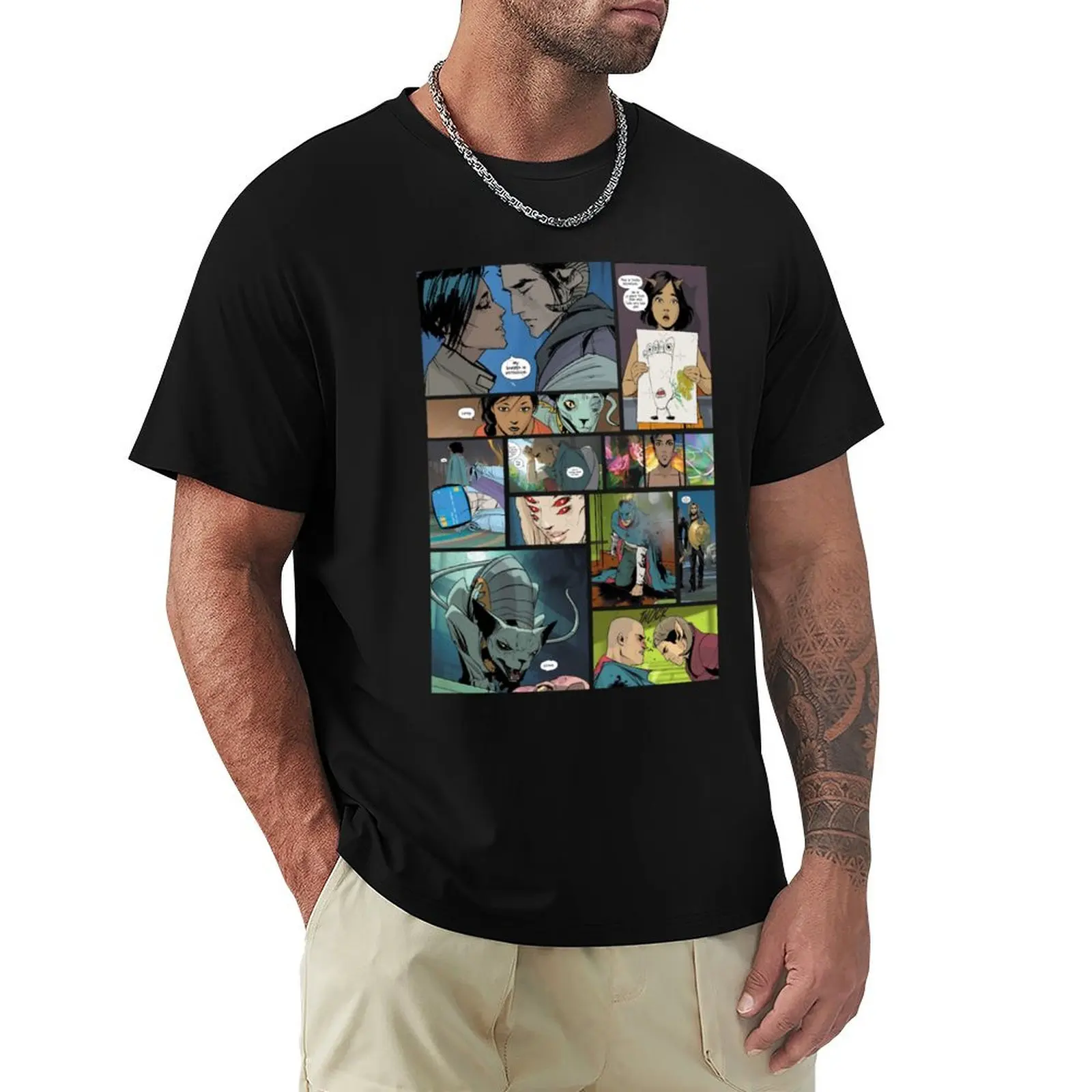 Saga Image Comics Panel Design T-Shirt Work Daily Short Sleeve Top
Saga Image Comics Panel Design T-Shirt Work Daily Short Sleeve Top