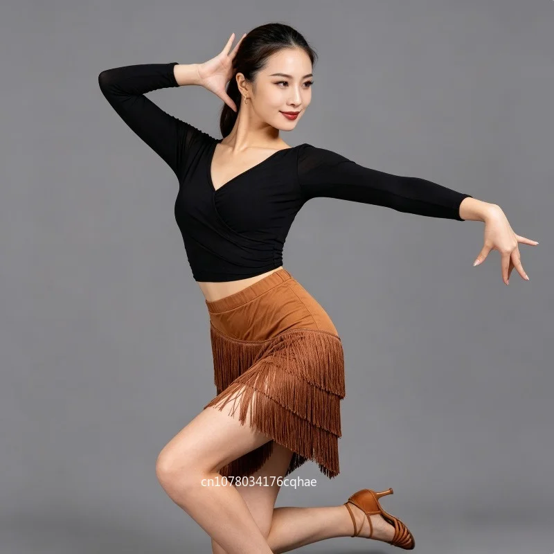 Women Color Block Latin Fringe Skirt Short Flared Tiered Tassel Skirt for Salsa Rumba Tango Stage Performance Dance Wear
Women Color Block Latin Fringe Skirt Short Flared Tiered Tassel Skirt for Salsa Rumba Tango Stage Performance Dance Wear