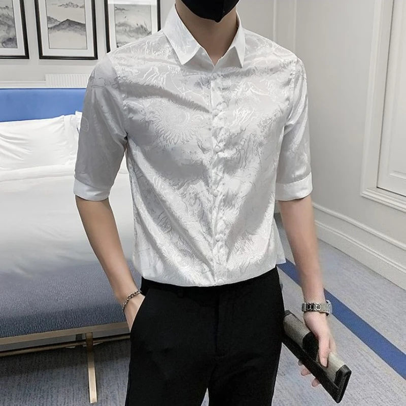 Men's Summer Floral Print Shirt Korean Style Slim Fit Casual Button Down Shirt Short Sleeve Streetwear Tops
Men's Summer Floral Print Shirt Korean Style Slim Fit Casual Button Down Shirt Short Sleeve Streetwear Tops
