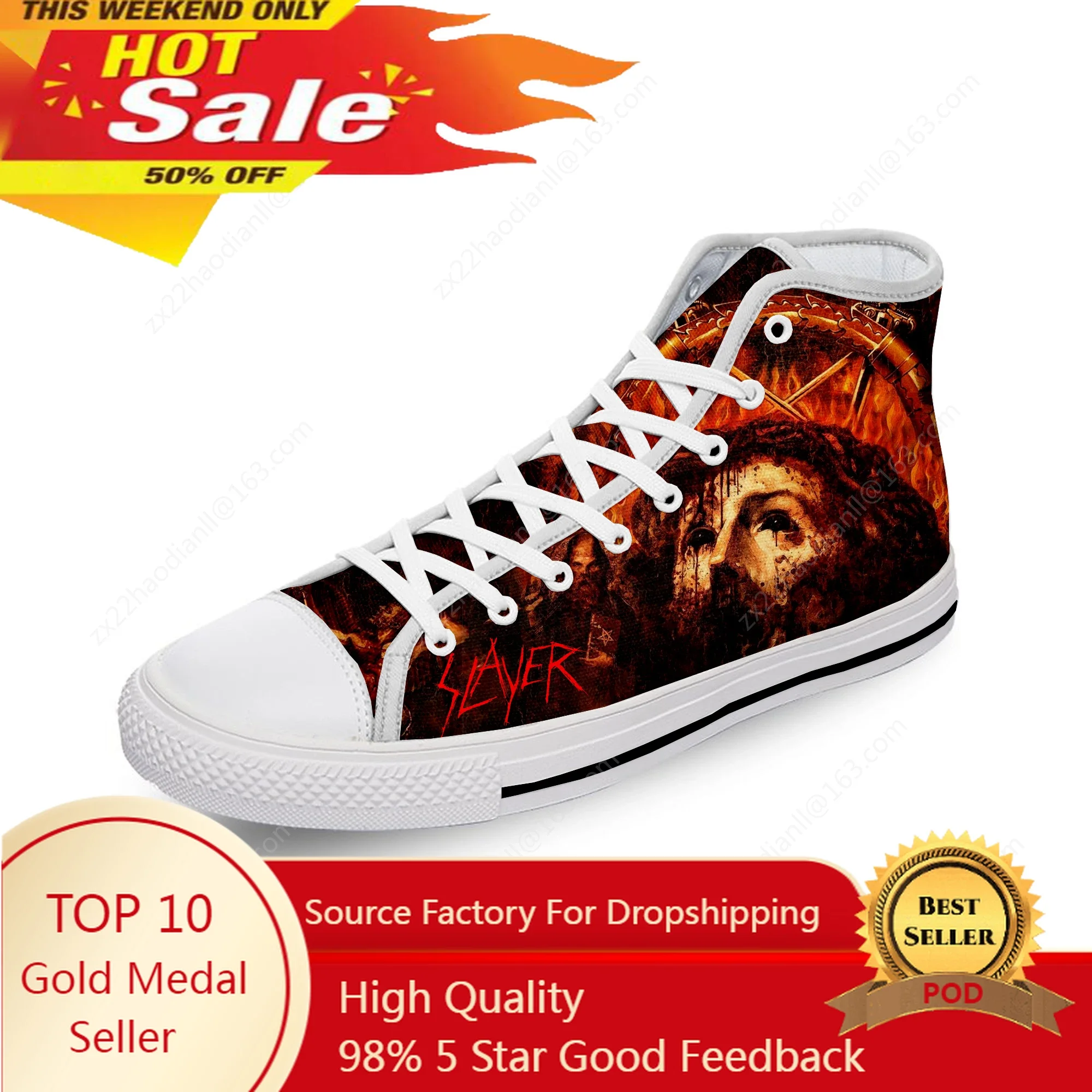 Slayer Heavy Metal Rock Band Horror Scary Casual Cloth 3D Print High Top Canvas Fashion Shoes Men Women Breathable Sneakers
Slayer Heavy Metal Rock Band Horror Scary Casual Cloth 3D Print High Top Canvas Fashion Shoes Men Women Breathable Sneakers