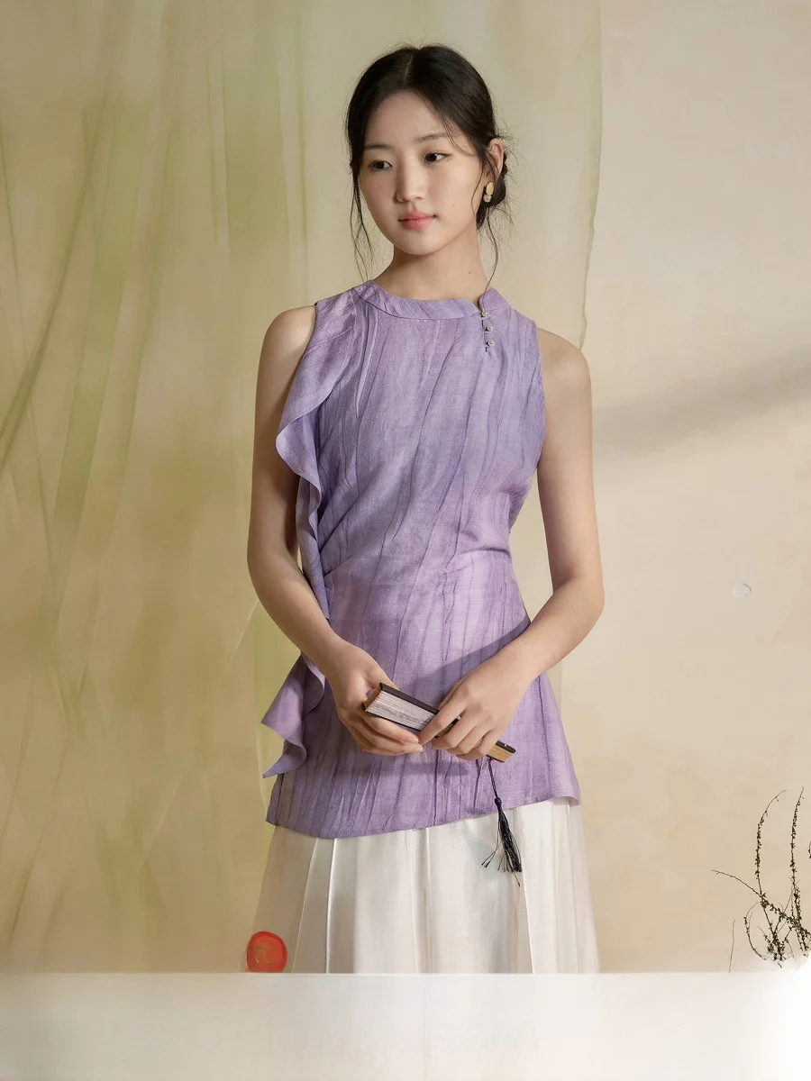 Artistic New Chinese Sle Slim Fit Linen Top Breathable with Lace Trim Single Piece Comfortable Thin Summer irt for Women
Artistic New Chinese Sle Slim Fit Linen Top Breathable with Lace Trim Single Piece Comfortable Thin Summer irt for Women