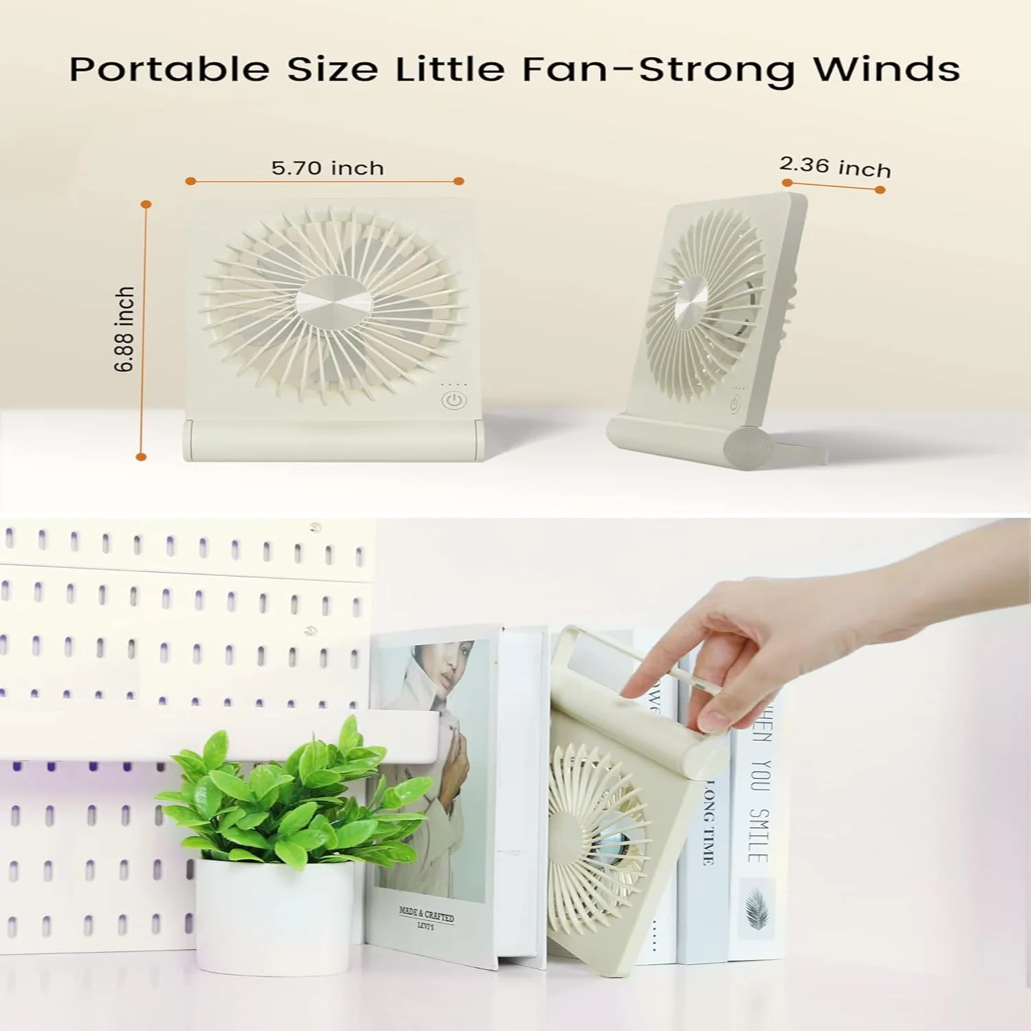 Desk Fan On-The-Go, Small But Powerful, Portable Fan Battery Operated, 220° Tilt Folding Ultra Quiet mini Personal Fan, Strong
Desk Fan On-The-Go, Small But Powerful, Portable Fan Battery Operated, 220° Tilt Folding Ultra Quiet mini Personal Fan, Strong