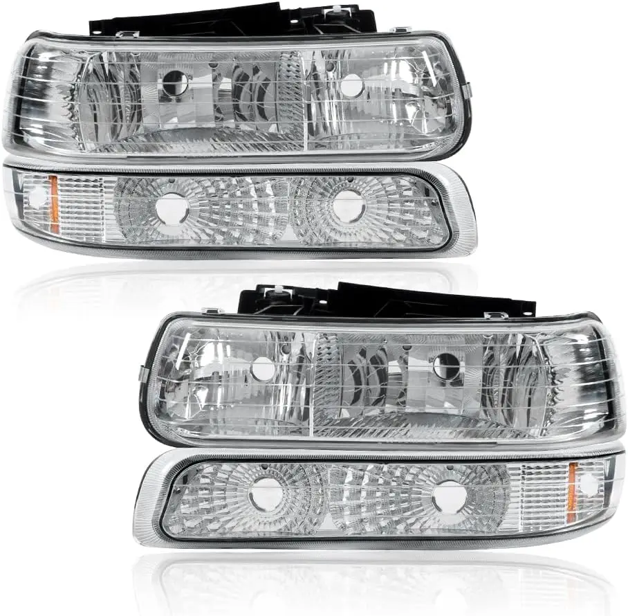Фара, совместимая с Chevy Silverado 1999 2000 2001 2002, хромированный корпус, янтарная угловая фара, верхняя + нижняя
Фара, совместимая с Chevy Silverado 1999 2000 2001 2002, хромированный корпус, янтарная угловая фара, верхняя + нижняя