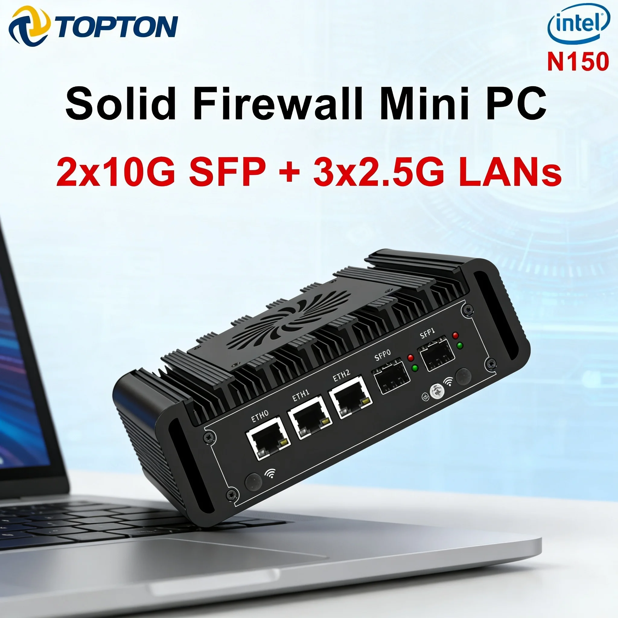 Topton 2x10G SFP Solid Firewall Mini PC Intel i3 N305 N300 N150, 3x2.5G LANs DDR5 NVMe Proxmox pfSense OPNsense Home Server Host
Topton 2x10G SFP Solid Firewall Mini PC Intel i3 N305 N300 N150, 3x2.5G LANs DDR5 NVMe Proxmox pfSense OPNsense Home Server Host