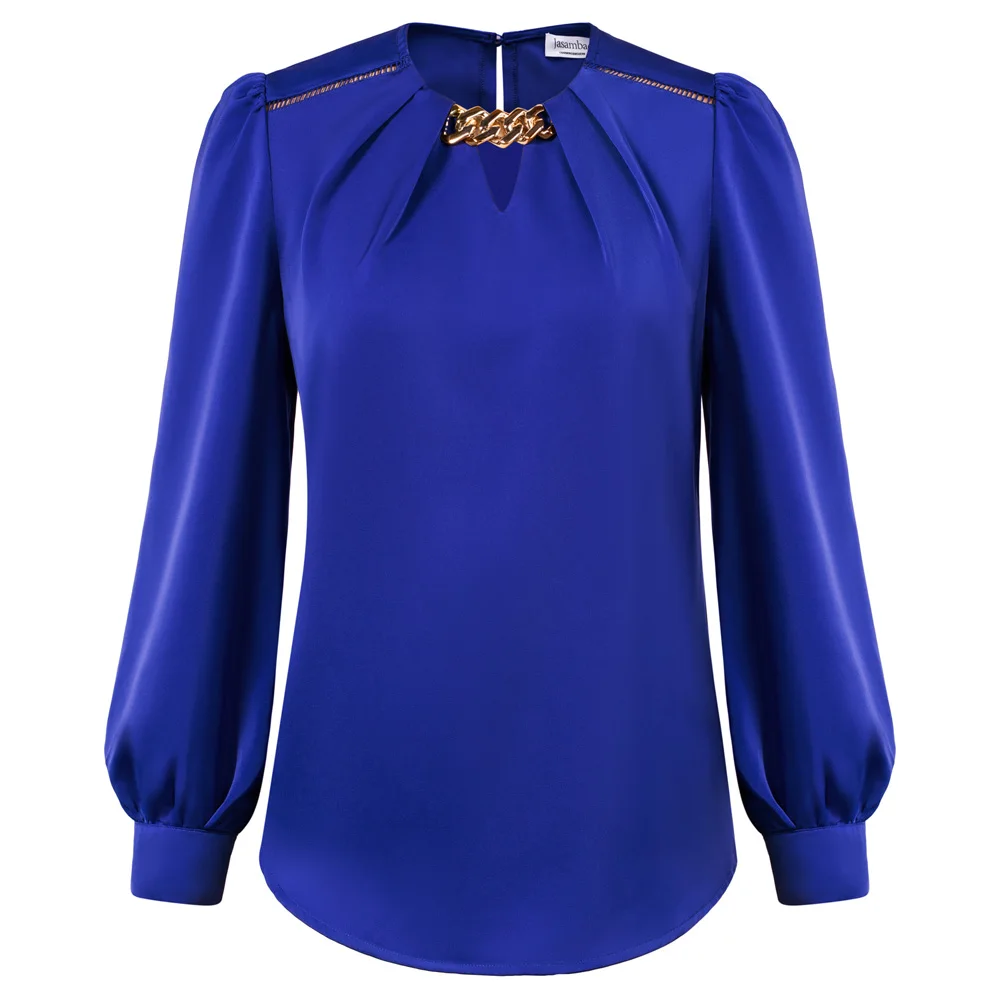 Jasambac Women Notched Neck Blouse Long Sleeve Ethnic Style Curved Hem Pullover Tops Temperament Tee Female T Shirt
Jasambac Women Notched Neck Blouse Long Sleeve Ethnic Style Curved Hem Pullover Tops Temperament Tee Female T Shirt