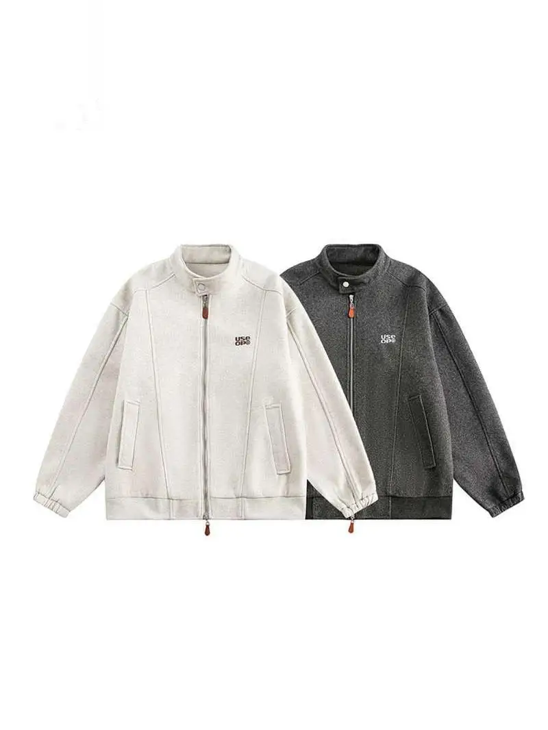Casual American Sle ort Woolen Baseball Jaet for Men Loose Fit Spring Autumn Couple Outerwear Trendy Geometric Pattern
Casual American Sle ort Woolen Baseball Jaet for Men Loose Fit Spring Autumn Couple Outerwear Trendy Geometric Pattern