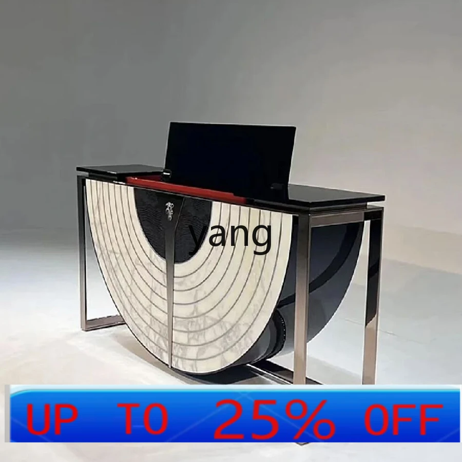 CX villa entrance against the wall semicircular entrance cabinet Italian stainless steel end view table
CX villa entrance against the wall semicircular entrance cabinet Italian stainless steel end view table