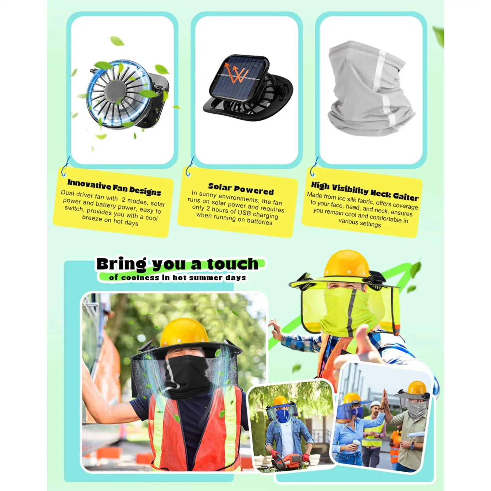 Hard Hat Visor Sunshade Cover With Solar Fan Summer Cooling Hard Hat Brim Shade Neck Shield For Construction Site Outdoor Work
Hard Hat Visor Sunshade Cover With Solar Fan Summer Cooling Hard Hat Brim Shade Neck Shield For Construction Site Outdoor Work