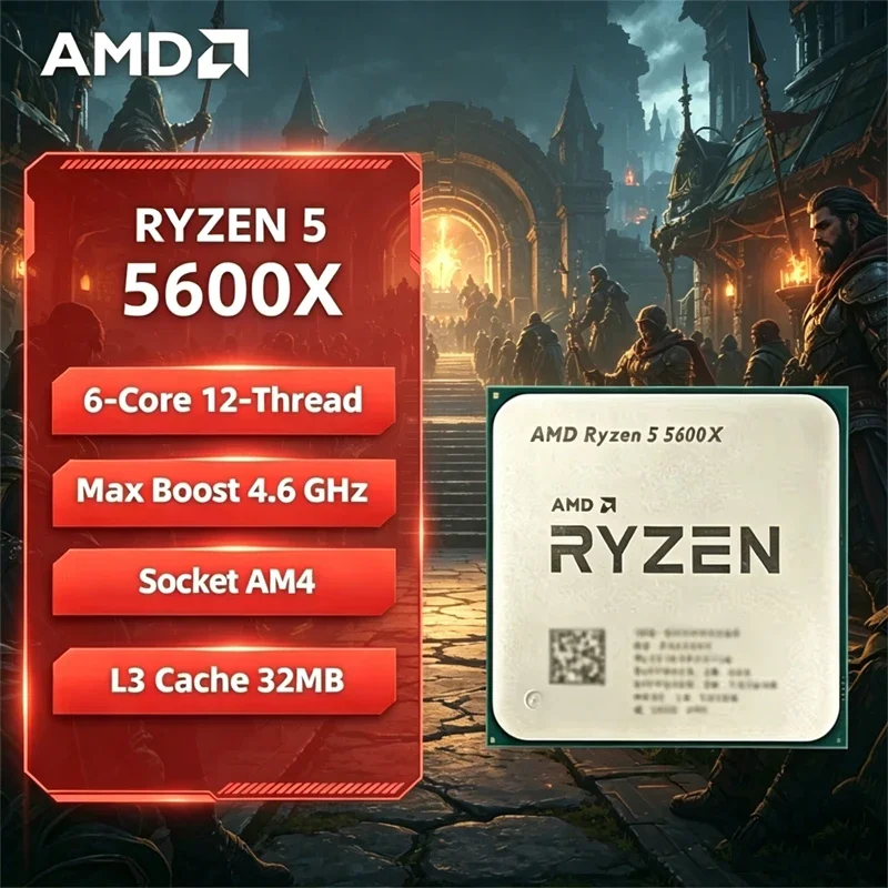 AMD Ryzen 5 5600X AMD R5 5600X CPU 6-Core 12-Thread 4.6GHz Unlocked Desktop Processor Socket AM4 Gaming CPU Without Package
AMD Ryzen 5 5600X AMD R5 5600X CPU 6-Core 12-Thread 4.6GHz Unlocked Desktop Processor Socket AM4 Gaming CPU Without Package