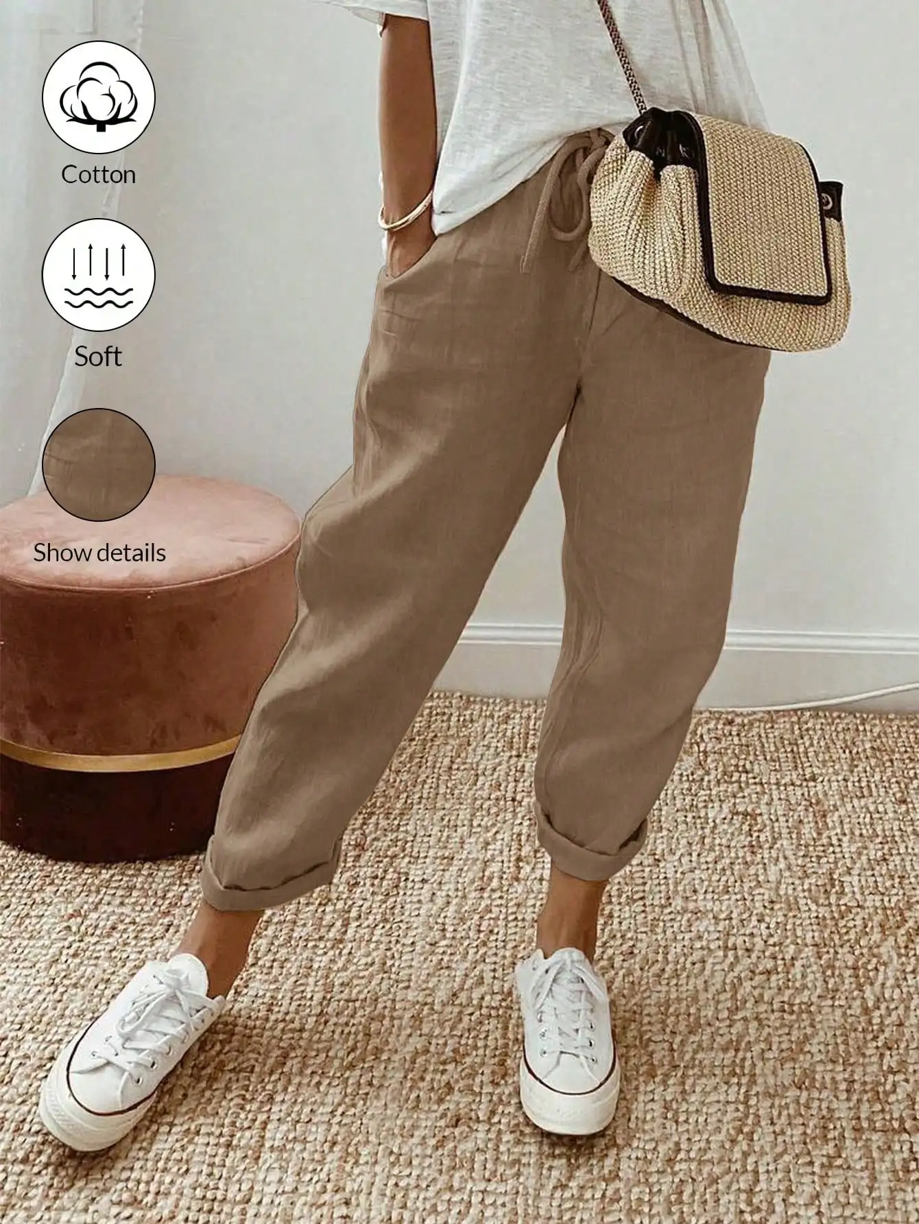Slim-leg trousers for women; popular trousers for spring and autumn; wide-leg trousers for office ladies
Slim-leg trousers for women; popular trousers for spring and autumn; wide-leg trousers for office ladies