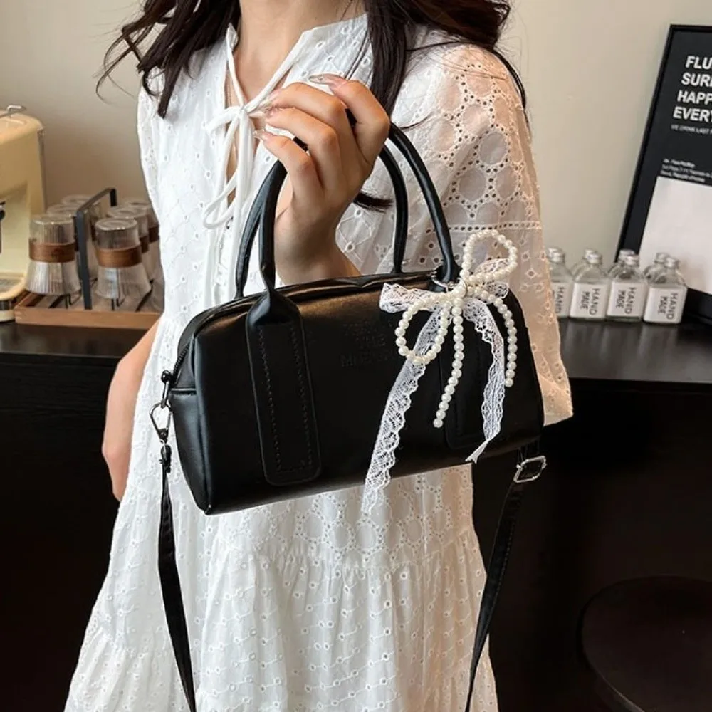 Sweet PU Leather Boston Bag Adjustable Strap Pearl Bow Pendant Crossbody Bag Lace Ribbon Multi Ways To Wear Shoulder Bag
Sweet PU Leather Boston Bag Adjustable Strap Pearl Bow Pendant Crossbody Bag Lace Ribbon Multi Ways To Wear Shoulder Bag