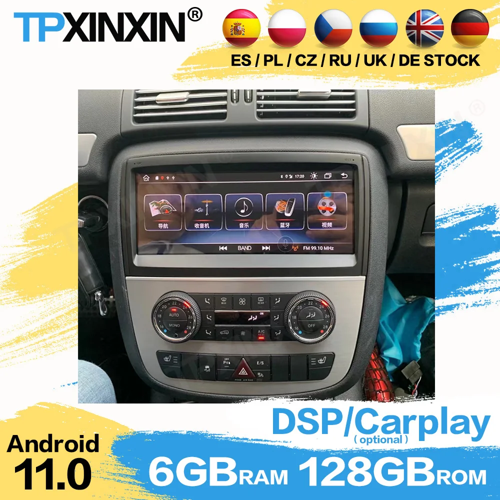 Автомобильный мультимедийный плеер, мультимедийная система на Android 11, с Bluetooth, для Mercedes Benz R Class W251, R280, R300, R320, R350, R63
Автомобильный мультимедийный плеер, мультимедийная система на Android 11, с Bluetooth, для Mercedes Benz R Class W251, R280, R300, R320, R350, R63