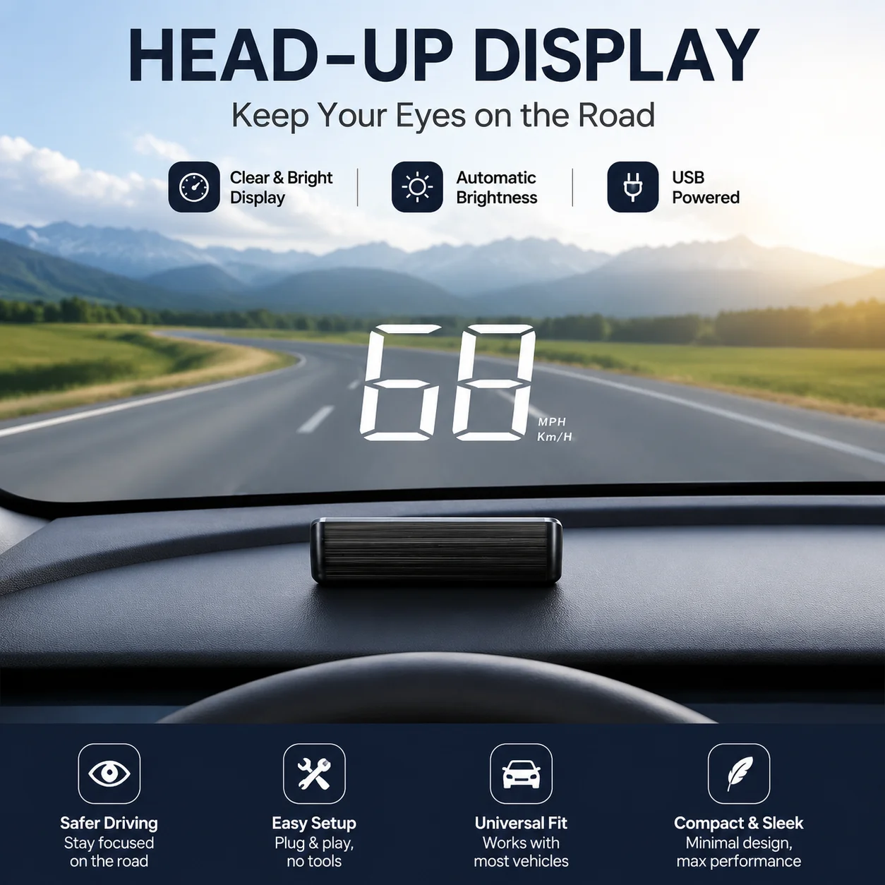 New Car Speedometer HUD Head Up Display Digital Speed Meter Windshield Projector Vehicles Truck Auto Electronics Accessories
New Car Speedometer HUD Head Up Display Digital Speed Meter Windshield Projector Vehicles Truck Auto Electronics Accessories